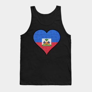 Haitian Jigsaw Puzzle Heart Design - Gift for Haitian With Haiti Roots Tank Top